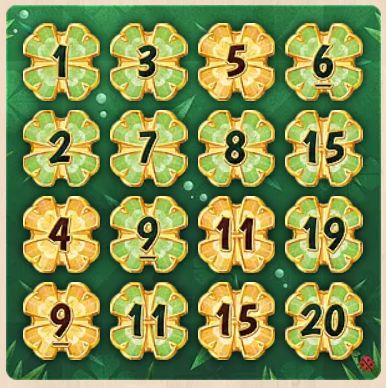 Tiki Editions Lucky Numbers - Be First to Complete Your Garden; 1 Rule -  Numbers in Each Row & Each Column Must be Arranged in Ascending Order;  Draw